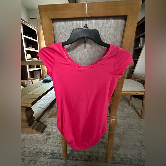 Future Star Cap-Sleeve Leotard Small - Pink Girls Large  Dance Ballet - Picture 4 of 5